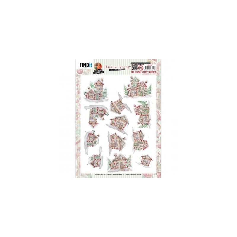 (SB10817)3D Push-Out - Yvonne Creations - Christmas Scenery - House