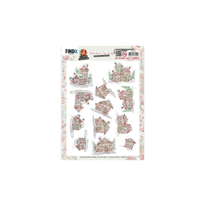 (SB10817)3D Push-Out - Yvonne Creations - Christmas Scenery - House