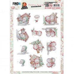 (SB10816)3D Push-Out - Yvonne Creations - Christmas Scenery - Snowman