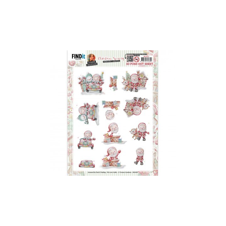 (SB10815)3D Push-Out - Yvonne Creations - Christmas Scenery - Santa