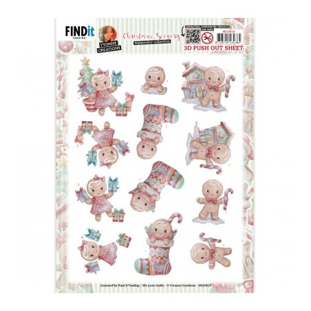 (SB10814)3D Push-Out - Yvonne Creations - Christmas Scenery - Gingerbread