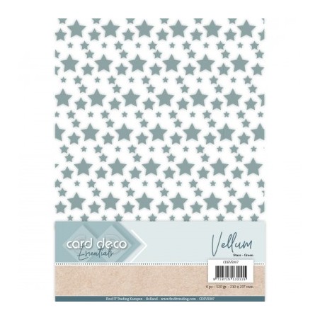 (CDEVE006)Card Deco Essentials - Vellum - Stars Green