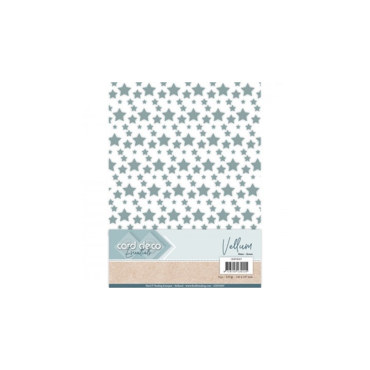 (CDEVE006)Card Deco Essentials - Vellum - Stars Green