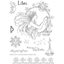 (PI232)Pink Ink Designs Libra "The Intellectual" A5 Clear Stamps