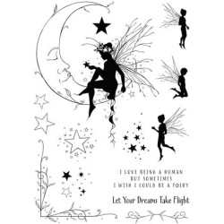 (PI243)Pink Ink Designs Moon Fairy A5 Clear Stamps