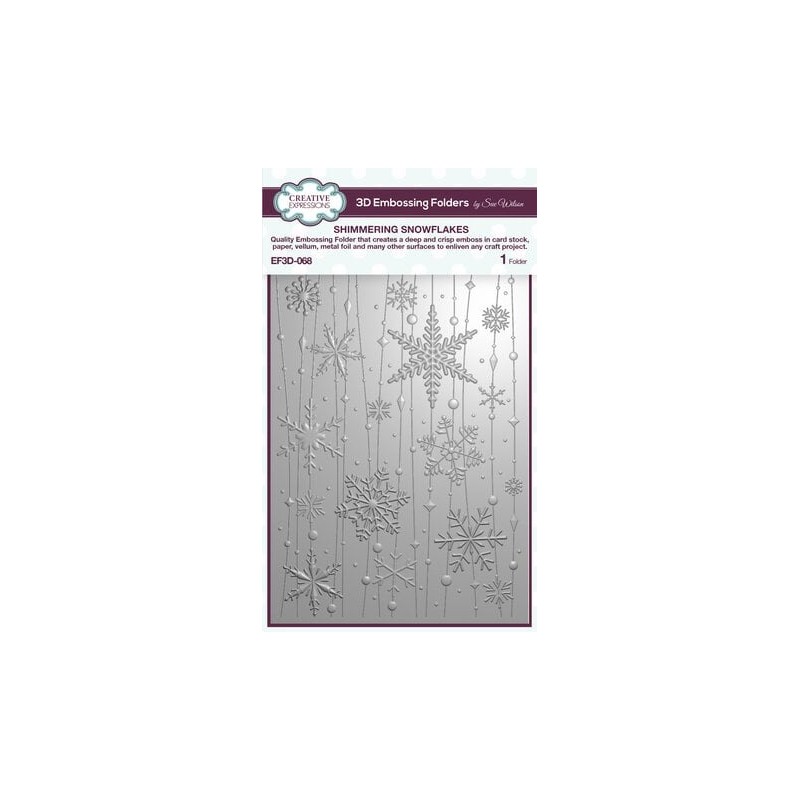 (EF3D-068)Creative Expressions Sue Wilson 3D Embossing Folder Shimmering Snowflakes