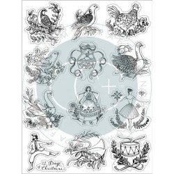 (CCSTMP091)Craft Consortium 12 Days of Christmas Clear Stamps