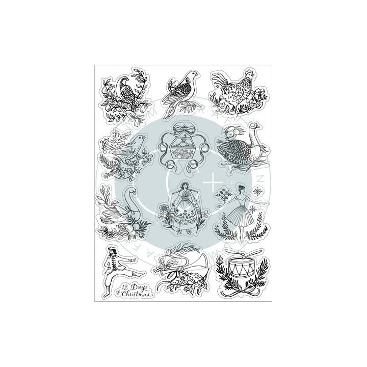 (CCSTMP091)Craft Consortium 12 Days of Christmas Clear Stamps