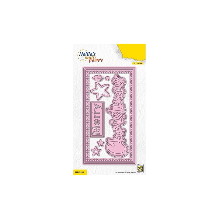 (MFD158)Nellie's shape dies Mini Slimline Merry Christmas