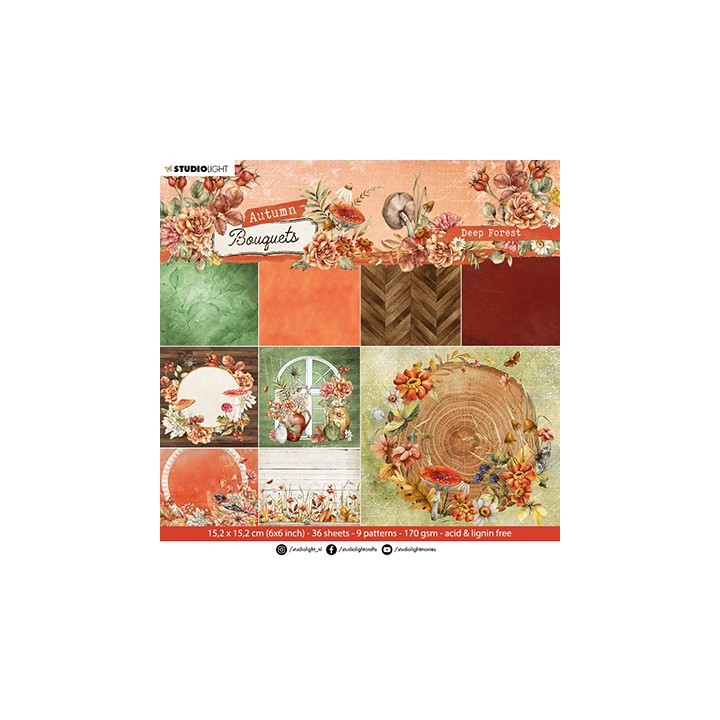 (SL-AB-PP108)Studio Light Paper Pad Deep tones Autumn Bouquet nr.108
