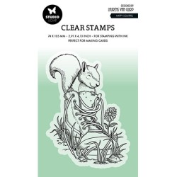 (BL-ES-STAMP532)Studio light BL Clear stamp Happy squirrel By Laurens nr.532