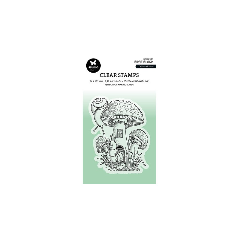 (BL-ES-STAMP536)Studio light BL Clear stamp Caterpillar scene By Laurens nr.536
