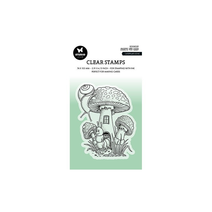 (BL-ES-STAMP536)Studio light BL Clear stamp Caterpillar scene By Laurens nr.536