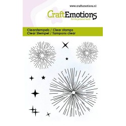 (5043)CraftEmotions clearstamps 6x7cm - Fireworks with stars