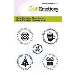 (5044)CraftEmotions clearstamps 6x7cm - Tekst rondjes Kerst NL