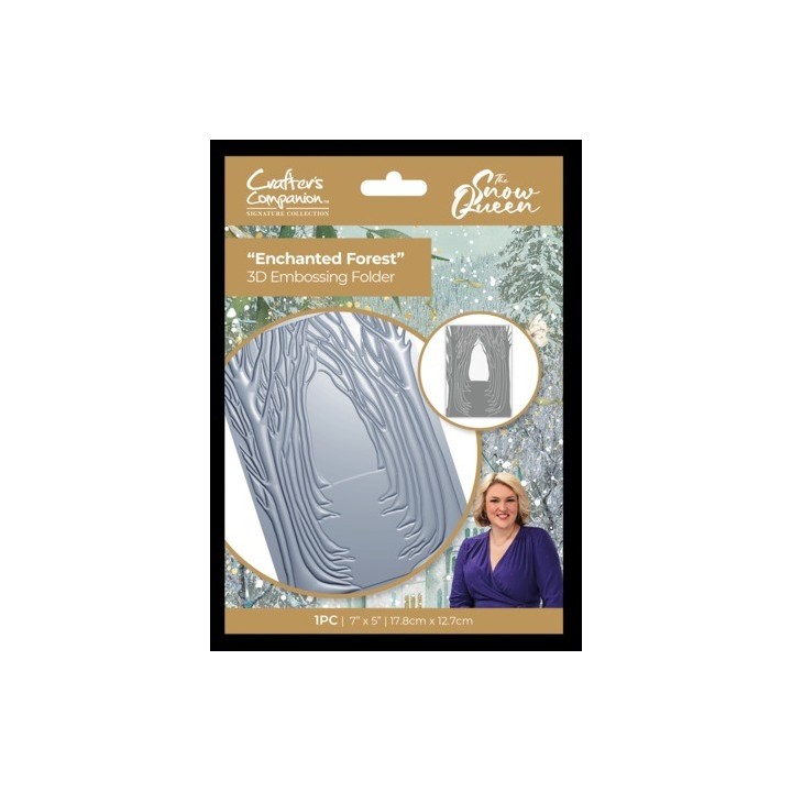 (S-SQ-3D-EF5-ENFO)Crafter's Companion Sara Signature The Snow Queen 3D Embossing Folder Enchanted Forest