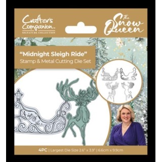 (S-SQ-STD-MSLR)Crafter's Companion Sara Signature The Snow Queen Stamp and Die Midnight Sleigh Ride