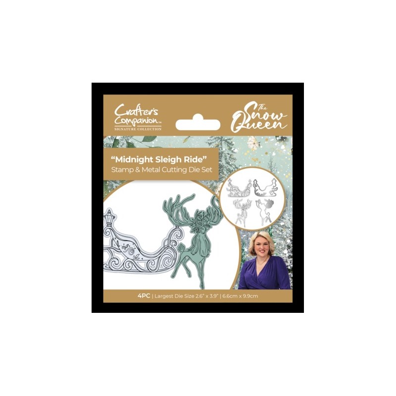 (S-SQ-STD-MSLR)Crafter's Companion Sara Signature The Snow Queen Stamp and Die Midnight Sleigh Ride