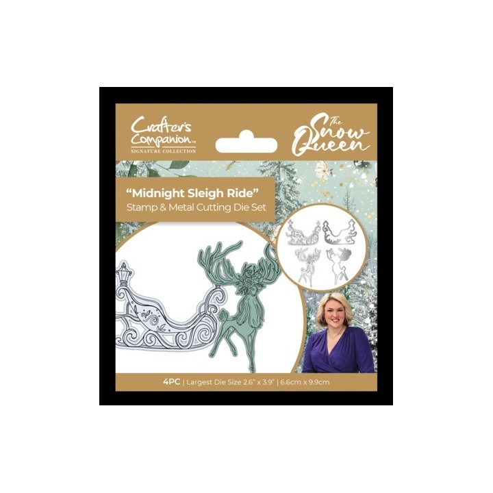 (S-SQ-STD-MSLR)Crafter's Companion Sara Signature The Snow Queen Stamp and Die Midnight Sleigh Ride