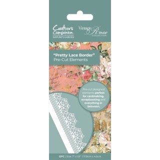 (NGA-VR-QPCE-PLB)Crafter's Companion Vintage Rose Pre-cut Elements Pretty Lace Border