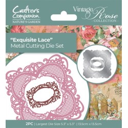 (NGA-VR-MD-ELA)Crafter's Companion Vintage Rose Metal Die Exquisite Lace
