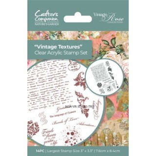 (NGA-VR-CA-ST-VTE)Crafter's Companion Vintage Rose Clear Stamp Vintage Textures