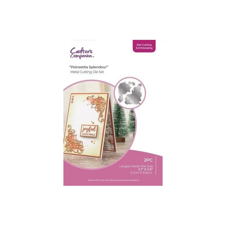 (CC-DCE-MD-POSP)Crafter's Companion Christmas Corner Cutting & Embossing Die Poinsettia Splendor