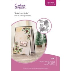 (CC-DCE-MD-ENTH)Crafter's Companion Christmas Corner Cutting & Embossing Die Entwined Holly