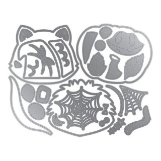 (CC-DCE-MDS-HALTB)Crafter's Companion Halloween Treat Boxes Metal Die & Box Stencil