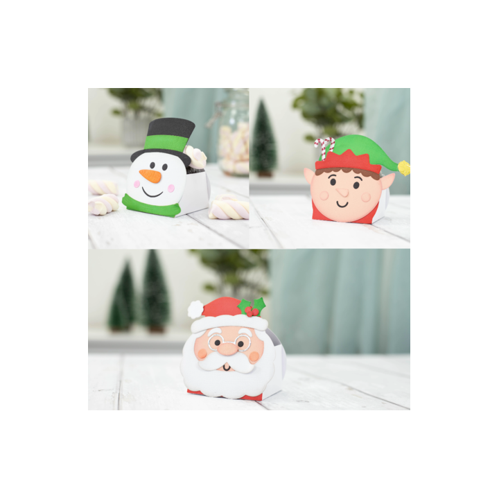 (CC-DCE-MDS-CHRTB)Crafter's Companion Christmas Treat Boxes Metal Die & Box Stencil