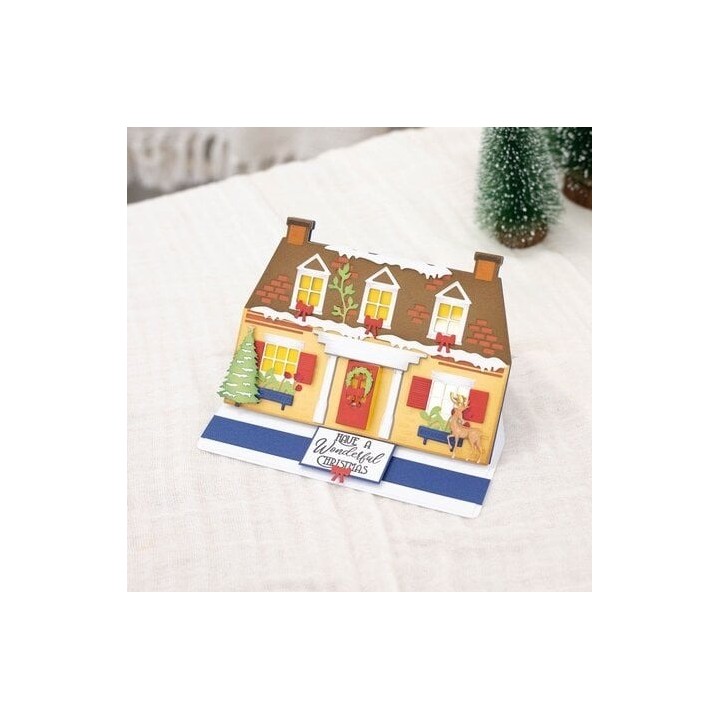 (CC-DCE-MD-CCCO)Crafter's Companion 3-in-1 Create-a-Card Cutting & Embossing Die Cosy Country Cottage