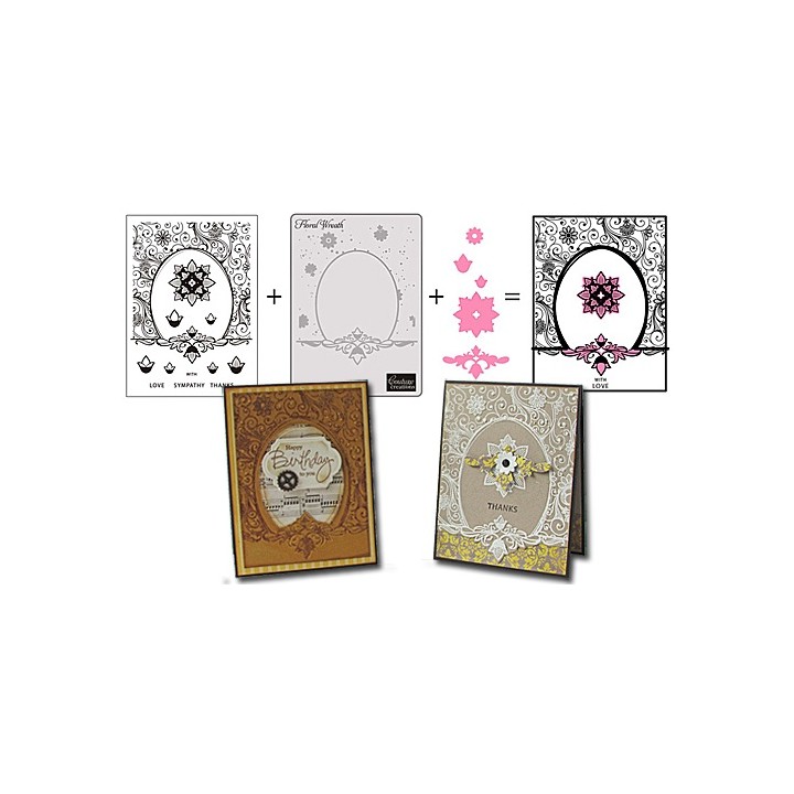 (CO723402)CC 3 in 1 set Floral Wreath