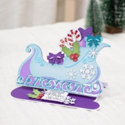 (CC-DCE-MD-CHSL)Crafter's Companion 3-in-1 Create-a-Card Cutting & Embossing Die Christmas Sleigh