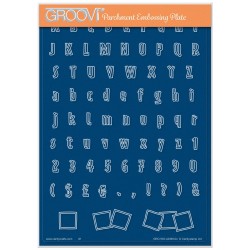 (GRO-WO-42099-04)Groovi Plate A5 PENGUINS LETTERBOX ABC A5 GROOVI PLATE