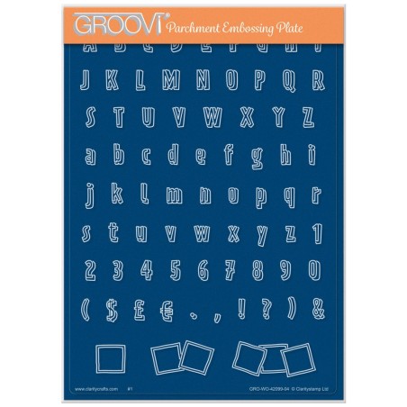 (GRO-WO-42099-04)Groovi Plate A5 PENGUINS LETTERBOX ABC A5 GROOVI PLATE