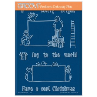 (GRO-CH-42098-04)Groovi Plate A5 PENGUINS & BILLBOARDS A5 GROOVI PLATE
