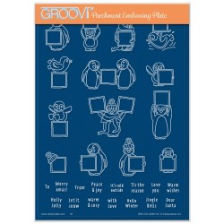 (GRO-CH-42097-04)Groovi Plate A5 PENGUINS & LETTERBOXES