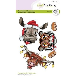 (1573)CraftEmotions clearstamps A6 - Funny animals 5 Christmas Carla