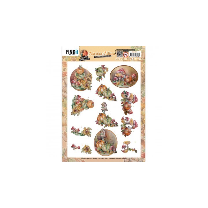 (SB10779)3D Push Out - Yvonne Creations - Awesome Autumn - Pumkin