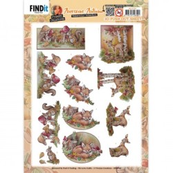 (SB10780)3D Push Out - Yvonne Creations - Awesome Autumn - Fox
