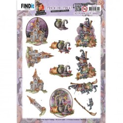 (SB10782)3D Push-Out - Yvonne Creations - Trick Or Treat - Halloween Witch