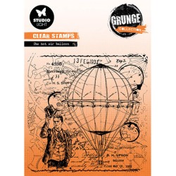 (SL-GR-STAMP513)Studio Light SL Clear Stamp The hot air balloon Grunge Collection nr.513