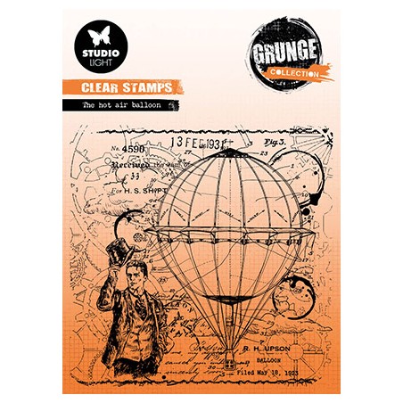 (SL-GR-STAMP513)Studio Light SL Clear Stamp The hot air balloon Grunge Collection nr.513