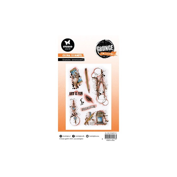 (SL-GR-STAMP515)Studio Light SL Clear Stamp Creative inventions Grunge Collection nr.515