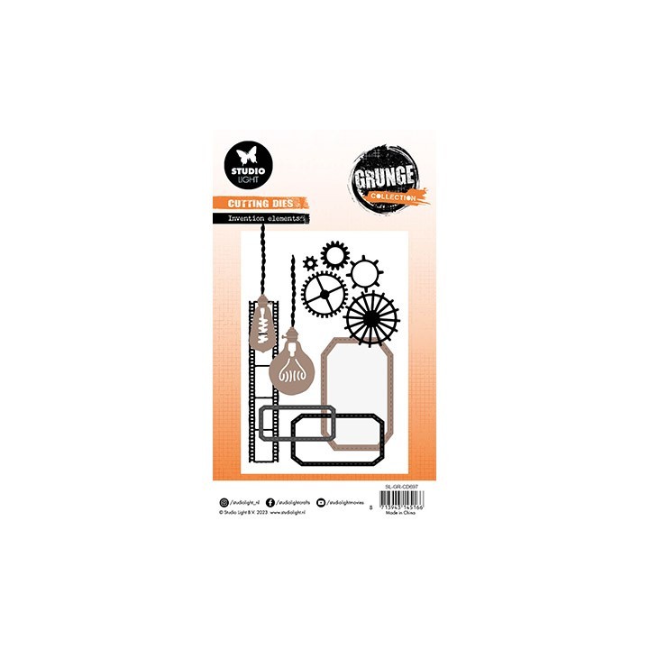 (SL-GR-CD697)Studio Light SL Cutting Die  Invention elements Grunge Collection nr.697