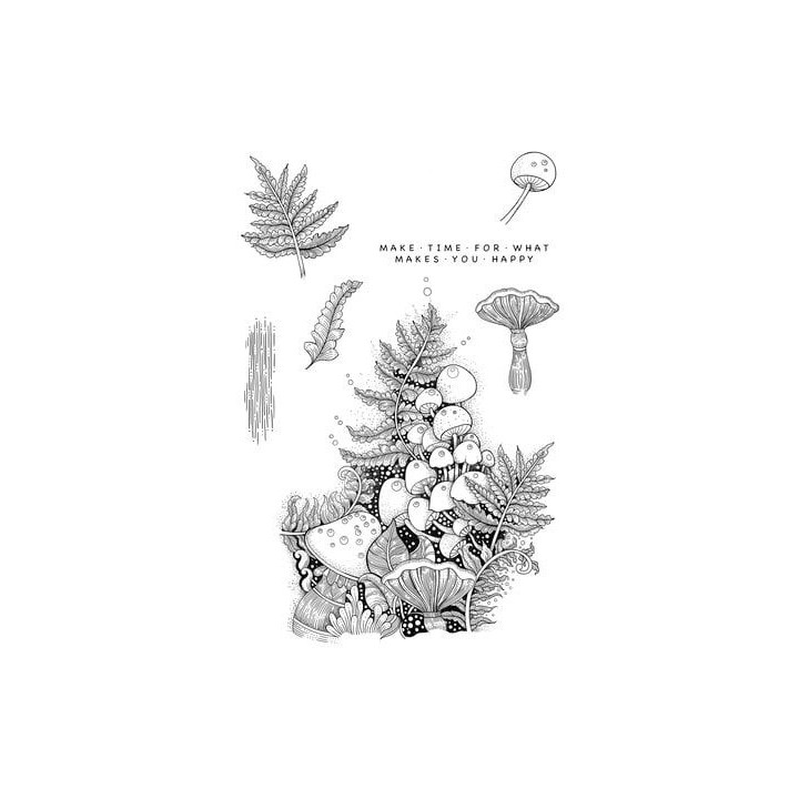 (KK0031)Katkin Krafts Ferns and Fungi A5 Clear Stamp Set
