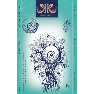 (KK0033)Katkin Krafts Precious World A5 Clear Stamp Set