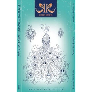 (KK0034)Katkin Krafts Picturesque Peacock A5 Clear Stamp Set
