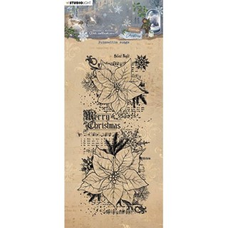 (JMA-VC-STAMP544)Studio Light SL Clear Stamp  Poinsettia songs Vintage Christmas nr.544