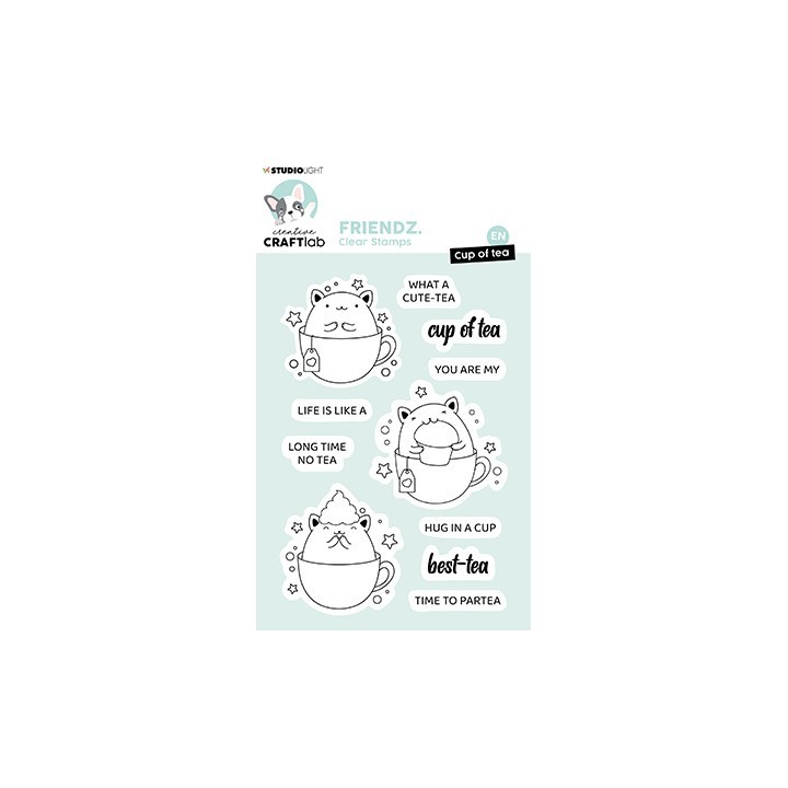 (CCL-FR-STAMP553)Studio light Clear stamp Cup of tea Friendz nr.553
